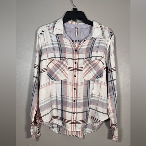 Free People plaid button up - Picture 2 of 7